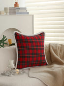 Axyaa Red Plaid Christmas Pillow Cover - Soft Decorative Atmosphere Pillowcase