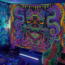 Axyaa Black Light Tapestry UV Reactive Wall Hanging Psychedelic Decor