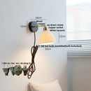 Axyaa Ceramic LED Wall Lamp with Rotate Up Down Feature and Pull Chain Switch