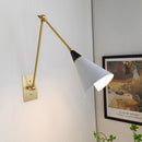 Axyaa Athena Brass Black Swing Arm LED Wall Lamp - Adjustable Luxury Home Decor