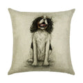 Cute Dog Watercolor Linen Cushion Cover 45*45cm - Axyaa