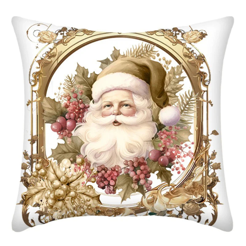 Axyaa Christmas Home Decor Pillow Cover Suite -Santa Claus Snowman Gingerbread