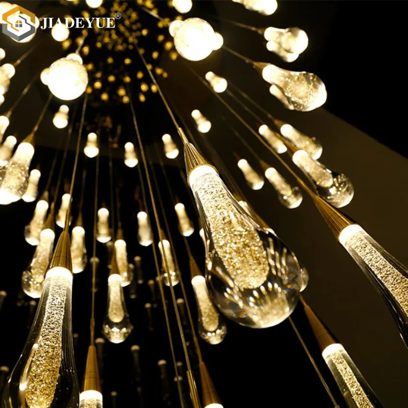 LED Staircase Chandelier by Axyaa: Modern Lighting for Living Room, Villa, Duplex Building