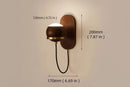 Axyaa Walnut Wood Sphere Wall Sconce Light, Modern Minimalist Style for Bedroom, Living Room
