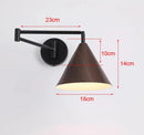 Axyaa Nordic Wood Grain Wall Lamp | Simple Rocker Arm Light for Bedroom & Living Room