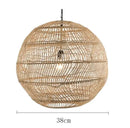 Axyaa Woven Rattan Pendant Light - Japanese Style Wooden Chandelier for Restaurant & Bedroom