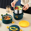 Axyaa 304 Stainless Steel Insulated Lunch Box - Student Microwave Heating Portable Container