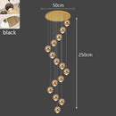 Axyaa Stair Chandelier: Modern LED Indoor Ceiling Pendant Light for Living Room