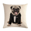 Axyaa Pet Animal Print Linen Pillowcase 45*45cm for Office Sofa Decoration