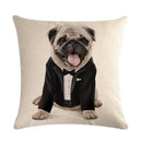 Axyaa Pet Animal Print Linen Pillowcase 45*45cm for Office Sofa Decoration