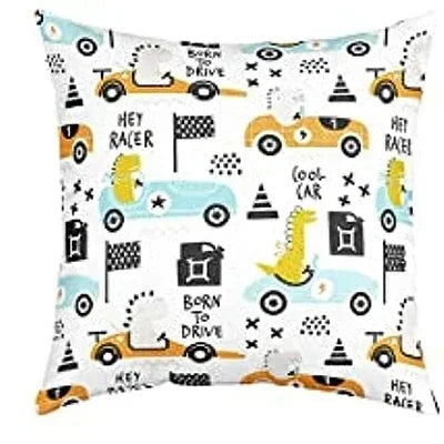 Axyaa White Decorative Pillowcase, Short Plush Square Cushion Cover