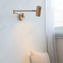 Axyaa Walnut Log Rocker Arm Wall Lamp for Living Room, Bedroom, Study - LED Lighting