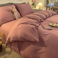 Axyaa Double/Queen Solid Color Duvet Cover Set - Anti-Mite & Durable