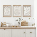 Bohemian Neutral Matisse Canvas Print Set for Bedroom Decor by Axyaa