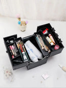 Axyaa Aluminum Makeup Case with Trays: Lockable & Portable Professional Beauty Box