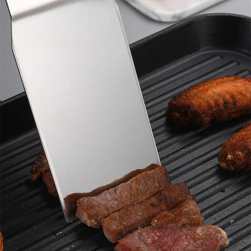 Axyaa Steel Steak Spatula with Wooden Handle - High Temperature Resistant Turner