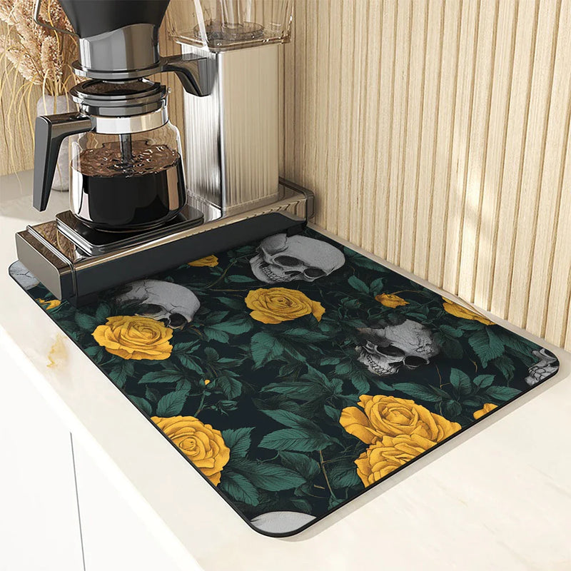 Axyaa Absorbent Anti-slip Coffee Dish Mat | Quick Dry Draining Pad for Kitchen/Bathroom