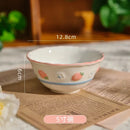 Axyaa Hand-painted Ceramic Tableware Set in Pink Strawberry Theme