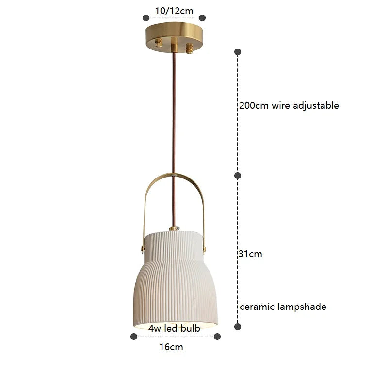 Axyaa Ceramic LED Pendant Lights: Japanese Style, Nordic Design