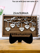 BEST MOM EVER Wooden Plaque with Hanging Hearts, Axyaa 3D Engraved Table Decor