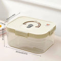 Axyaa Airtight Bread Box Clear Plastic Crisper Container Large Capacity Refrigerator Storage