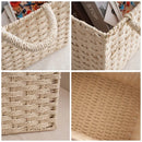 Axyaa Foldable Woven Storage Basket - Organize Clothes, Sundries, and Decor