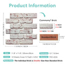 Axyaa 3D Faux Brick Wall Sticker 10pcs Set for Home Decor, 30 x 30cm
