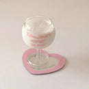 Axyaa Cute Girl Pink French Letters Red Wine Glass 7oz Vintage Goblet