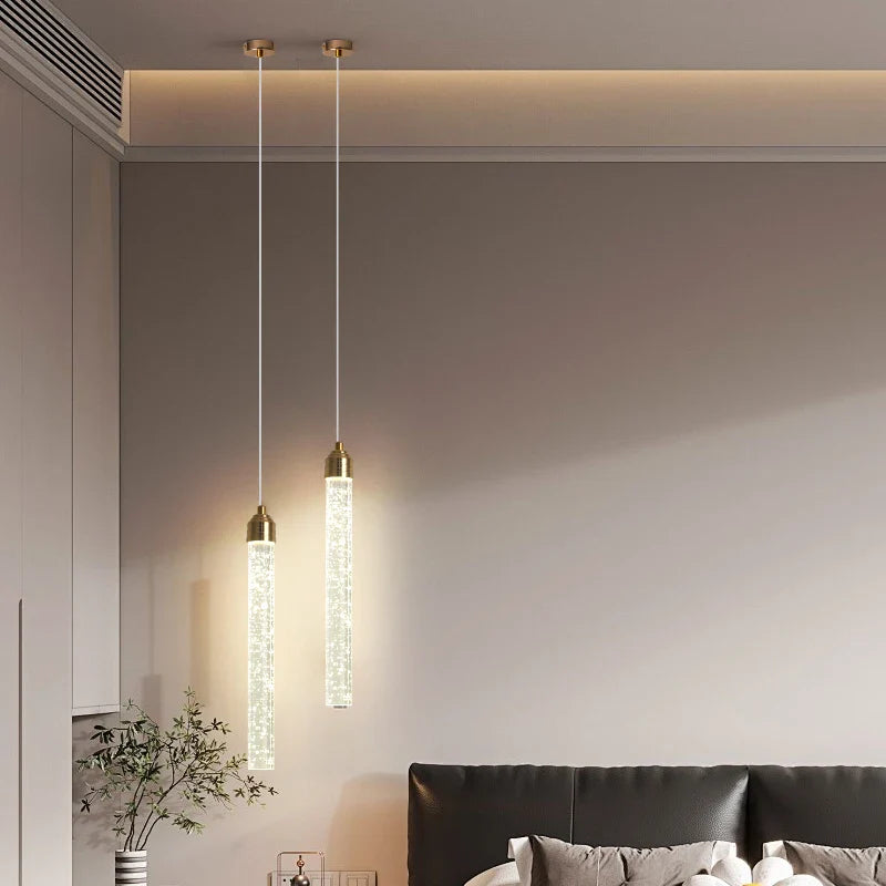 Axyaa Modern Crystal Gold Pendant Light for Home Living, Bedroom, Dining Room