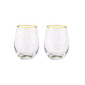 Axyaa Clear Whiskey Glasses Set of 2 - Barware Cocktail Drinkware Glassware