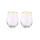 Axyaa Clear Whiskey Glasses Set of 2 - Barware Cocktail Drinkware Glassware