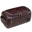 Axyaa Men's PU Leather Toiletry Bag: Personalized Travel Organizer for Groomsmen, Birthday, Bachelor Gift
