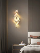 Axyaa Modern Acrylic Gold/Black LED Wall Sconce for Home Decor & Interior Lighting.