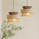 Axyaa Japanese Rattan Pendant Chandelier - Handcrafted Wabi Sabi Hemp Rope Lighting