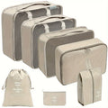 Axyaa 8-Piece Solid Color Travel Packing Cubes Set for Organizing Clothes and Toiletries