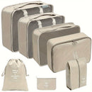 Axyaa 8-Piece Solid Color Travel Packing Cubes Set for Organizing Clothes and Toiletries