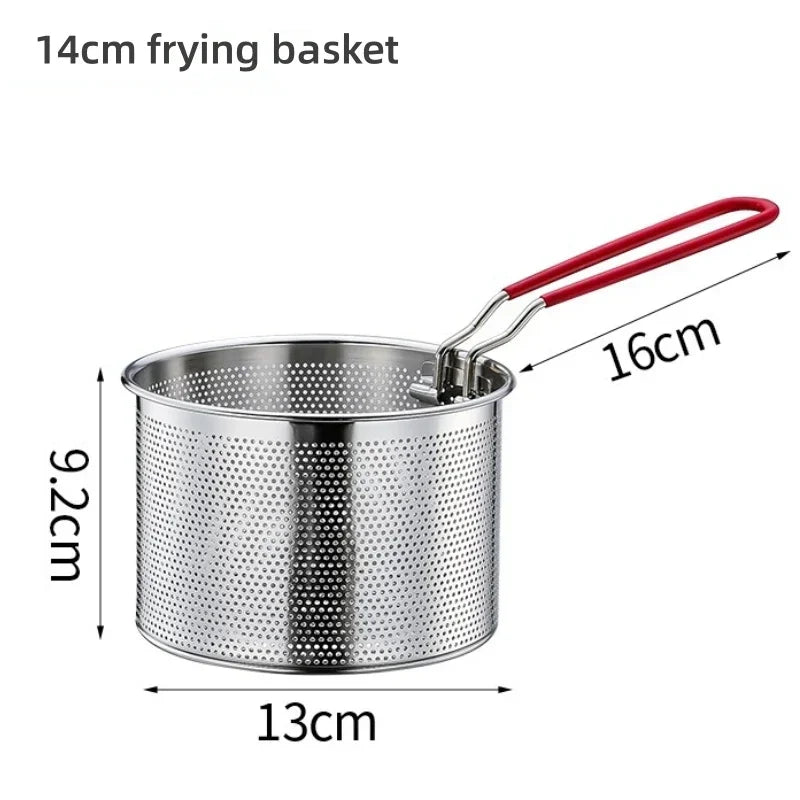 Axyaa Stainless Steel Fry Basket Strainer Spoon for Cooking French Fries