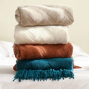 Axyaa Geometric Jacquard Herringbone Knit Throw Blanket for Home & Office Decor