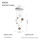 Axyaa Glass Crystal Chandelier for Modern Living Room Dining Room, Bedroom, Villa, and Staircase