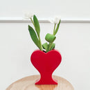Axyaa Heart-shaped Pink Hearts Ceramic Vase: Home Decoration Flower Arrangement Ornaments