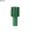 Axyaa Green Ceramic Vase: Irregular Wrinkle Design for Floral Arrangements