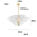 Colorized Glass Leaves Chandelier by Axyaa: Stoned Art Glass, Dimming Function