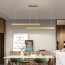 Axyaa Nordic Table LED Pendant Chandelier for Dining Room & Bar, Gold/Black Line Fixture