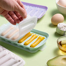 Axyaa Silicone Sausage Maker Mould with Lid - 6 Grids, DIY Hot Dog & Ham Molds