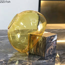 Axyaa Amber Glass Vase with Artificial Flowers for Desk Decoration & Room Aesthetic