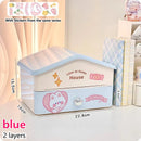 Axyaa Cute House Storage Box: Multi-functional Cosmetic Organizer & Desk Office Stationery Rack