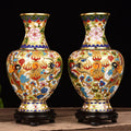 Axyaa Cloisonné Vases: Handmade Enamel Floral Decor Antique Chinese Porcelain Collectibles