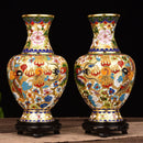 Axyaa Cloisonné Vases: Handmade Enamel Floral Decor Antique Chinese Porcelain Collectibles