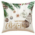 Christmas Joy: Pine Trees & Festive Prints Pillow Cover by Axyaa for Sofa, Bedroom & Car
