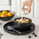 Axyaa 24/48-Piece Stoneware Dinner Set - Elegant Black Ceramic Plate Collection